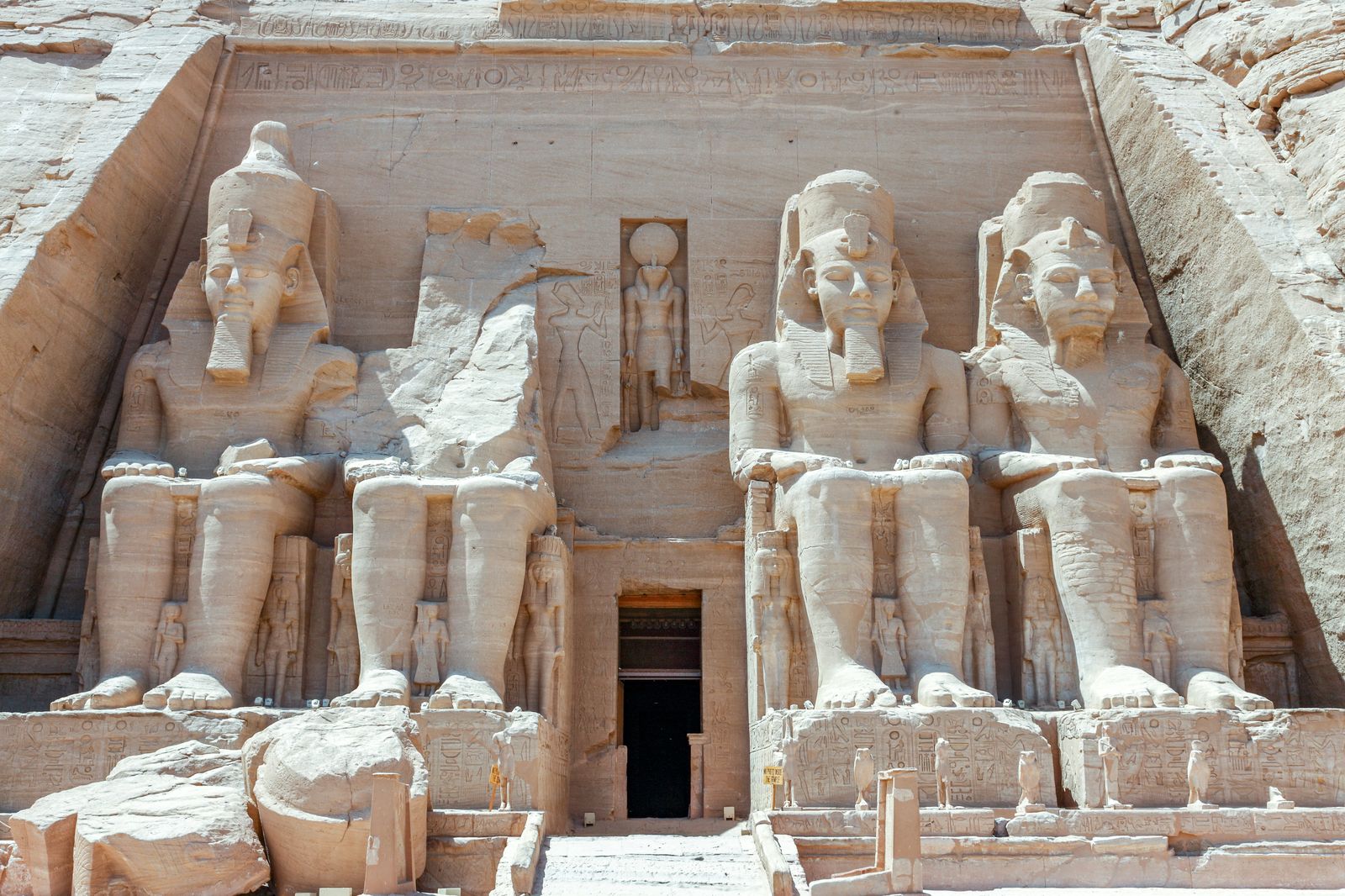 The colossal seated figures of Ramesses II at Abu Simbel